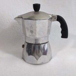 Vintage Bialetti 3 cup Moka Express Stovetop Espresso Coffee Maker Silver Italy